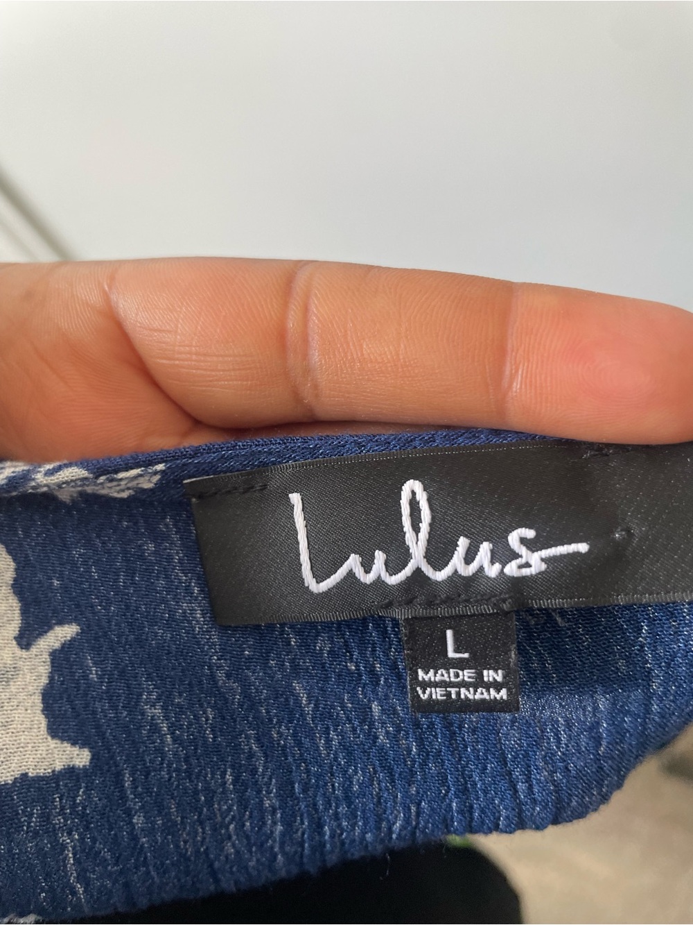 Lulu's Navy Blue Floral Maxi Dress with White Lace Print - Picture 2 of 9